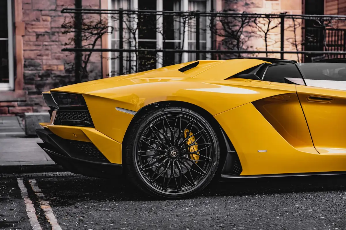 Yellow Lamborghini Aventador supercar